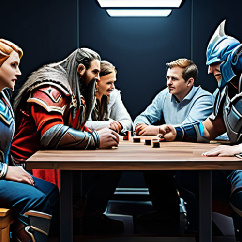 Home 14 **
A well-planned Dota 2 team, fully clothed, discussing hero selection before the game starts. A professional environment showing strategy and teamwork with appropriate attire. Safe for work. Perfect anatomy, natural proportions, family-friendly.
**