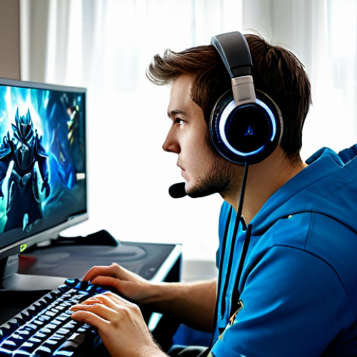 Home 7 Training Session**
"A professional Dota 2 player fully clothed in comfortable gaming attire, intensely focused on the computer screen during a practice session. The scene is a well-lit gaming room with high-end equipment. Safe for work, appropriate content, perfect anatomy, natural pose, professional gamer, fully clothed, modest, family-friendly, high quality."
**