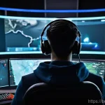 도타2 유튜브 공략 채널 - **Prompt 1: Strategic Mindset and Learning**
    "A highly focused young adult Dota 2 player, appear...