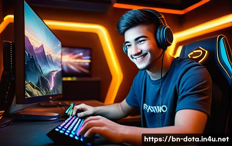 도타2 스팀포인트 활용 - **Prompt:** "A young adult gamer, with a diverse background, sits comfortably in a cozy, well-lit ga...