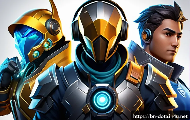 도타2 티어 시스템 - A dynamic digital illustration of a diverse group of Dota 2 players representing different skill tie...